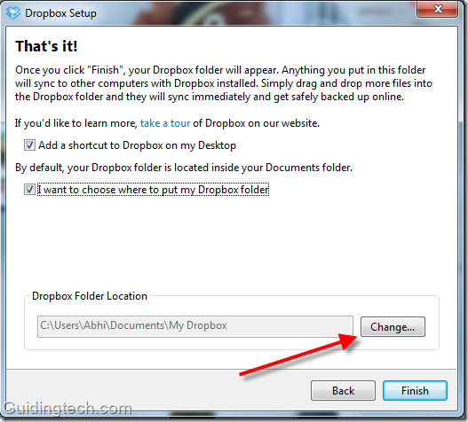 dropbox folder location dropbox folder location